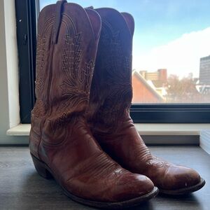 Lucchese 1883 Mad Dog Western Cowboy Boots N7697R4 Brown Leather Mens Size 10 D